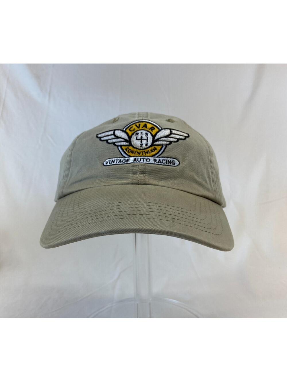 Corinthian Vintage Auto Racing Baseball Cap Buckleback Hat CVAR Khaki Adjustable